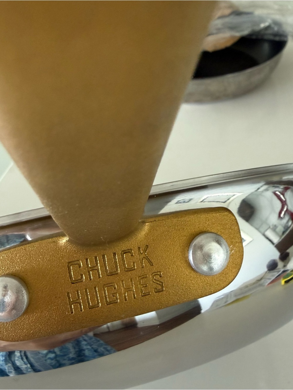 Chuck Hughes Stainless Steel Fry Pan with Gold Handle - 26 cm